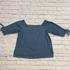 LOFT Chambray Off the Shoulder Top Size M